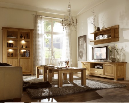 Obývacia stena z dubového masívu, Alexandra , Nábytok Alexandra- 1