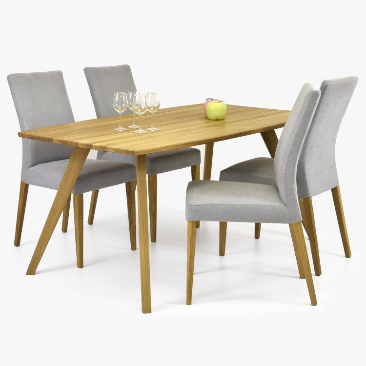 Jedálenský set pre štyri osoby z masívneho dreva Madrid stoličky, , Jedálenské súpravy- 1