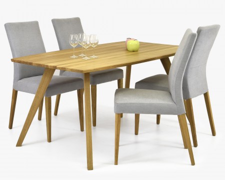 Jedálenský set pre štyri osoby z masívneho dreva Madrid stoličky, , Jedálenské súpravy- 1