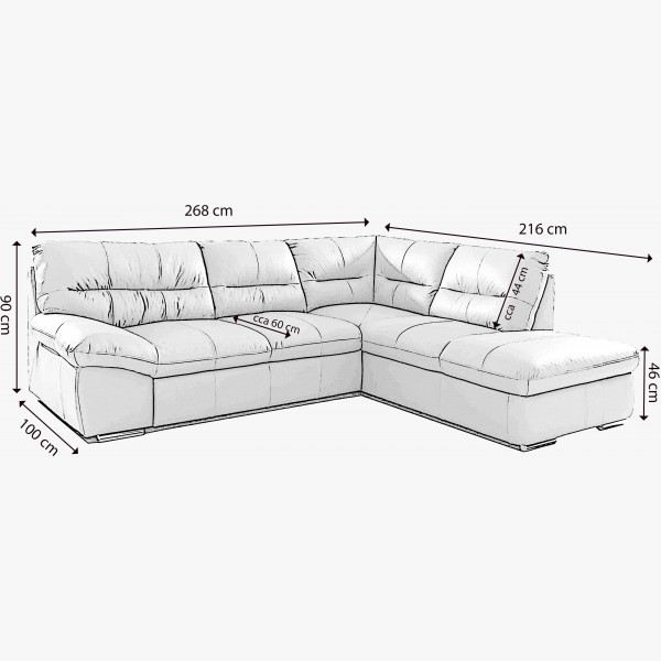 Rohová sedacia súprava - pravá koža Amber , William - roh na ľavej strane , Sedacie súpravy- 6
