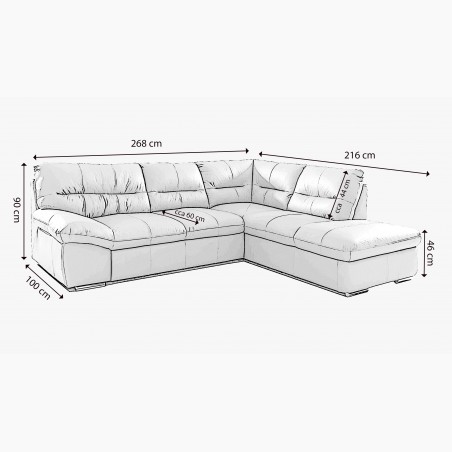 Rohová sedacia súprava - pravá koža Amber , William - roh na ľavej strane , Sedacie súpravy- 6