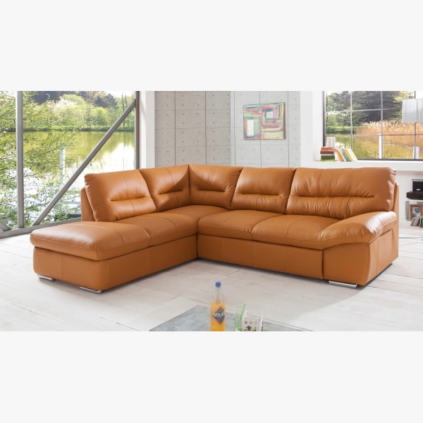 Rohová sedacia súprava - pravá koža Amber , William - roh na ľavej strane , Pohovky- 2