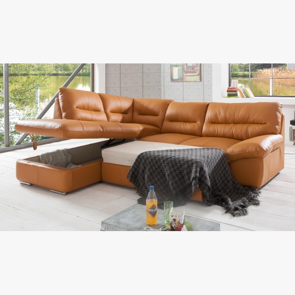 Rohová sedacia súprava - pravá koža Amber , William - roh na ľavej strane , Sedacie súpravy- 3