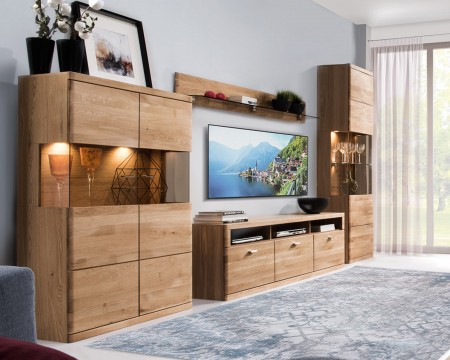 Nábytok do obývačky z dubového dreva, Boston , Obývacie steny- 1