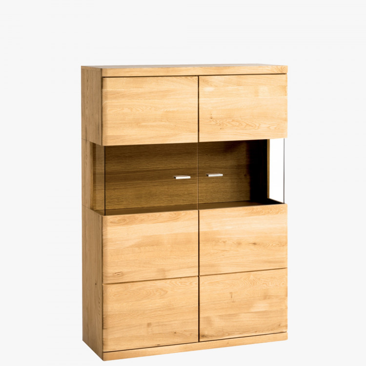 Vitrína z dubového dreva do obývacej izby, typ Boston 45 , nábytok z masívu- 1