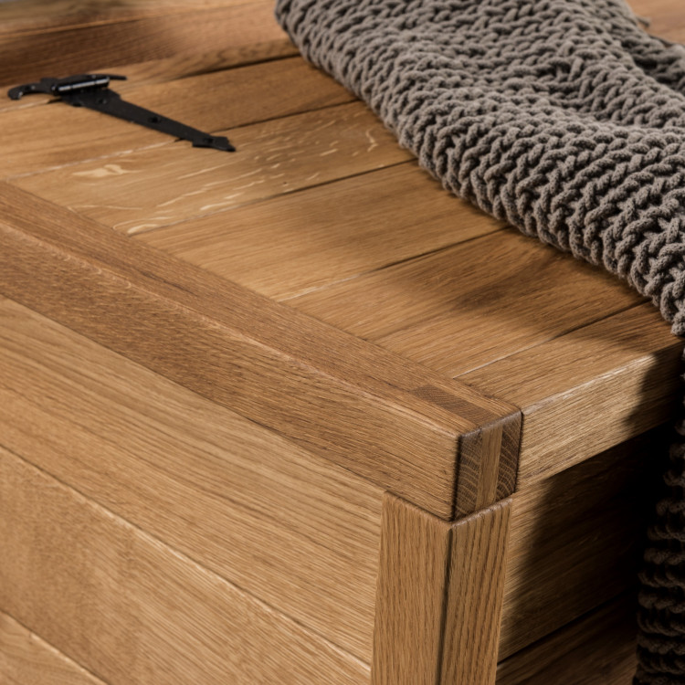 Dubová truhlica s úložným priestorom , box 01 , truhlice z masívneho dreva - 5