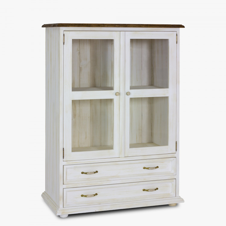 Nízka vitrína Provence - drevená so sklom , Vitríny- 2