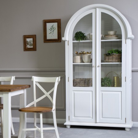 Vitrína Provence - drevená so sklom , Vitríny- 4