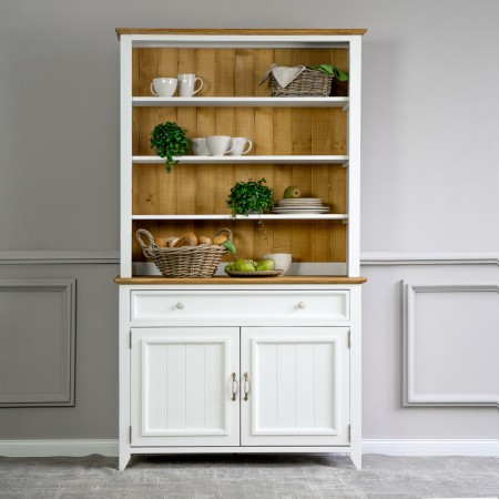 Dřevěný provence příborník bílo hnědý, Lille , Kredence a príborníky- 1