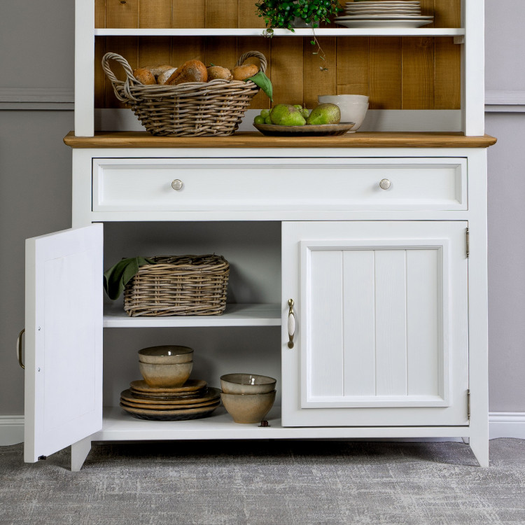 Dřevěný provence příborník bílo hnědý, Lille , Kredence a príborníky- 5