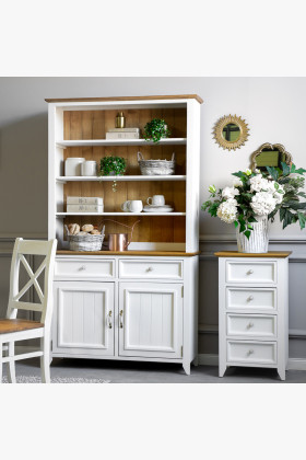 Dřevěný provence příborník bílo hnědý, Lille , Kredence a príborníky- 1 2