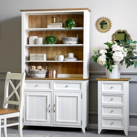 Dřevěný provence příborník bílo hnědý, Lille , Kredence a príborníky- 2