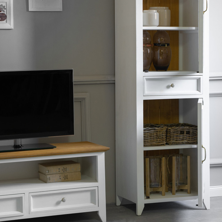 Dřevěna provence jednodveřová vitrina, Lille , Vitríny- 5