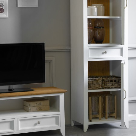 Dřevěna provence jednodveřová vitrina, Lille , Vitríny- 5