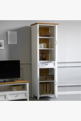 Dřevěna provence jednodveřová vitrina, Lille , Vitríny- 1 2