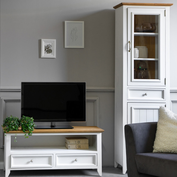 Dřevěna provence jednodveřová vitrina, Lille , Vitríny- 6