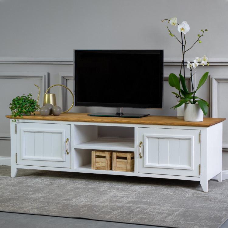 Dřevěný provence tv stolek, Lille , TV stolky, Tv Komody- 6