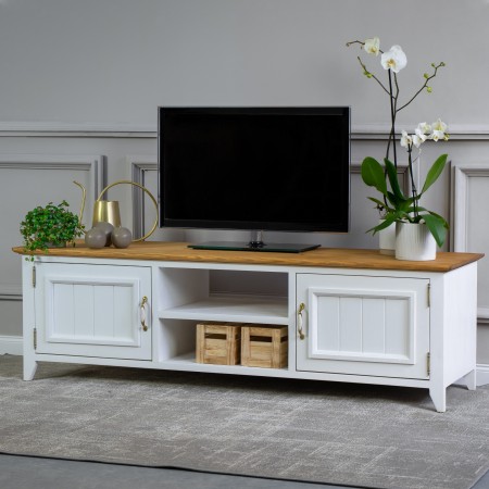 Dřevěný provence tv stolek, Lille , TV stolky, Tv Komody- 6