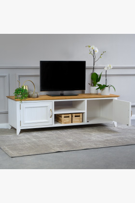 Dřevěný provence tv stolek, Lille , TV stolky, Tv Komody- 1 2