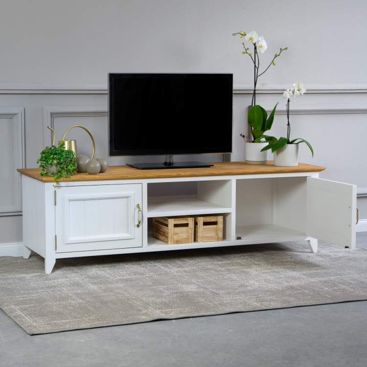 Dřevěný provence tv stolek, Lille , TV stolky, Tv Komody- 2