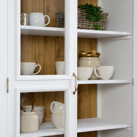 Dřevěna provence dvoudveřová vitrina, Lille , Vitríny- 4