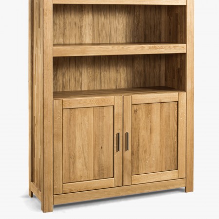 Masívni dubový regál s dvířky, Alexandra 13 , Vitríny- 5