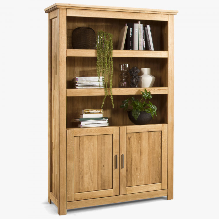 Masívni dubový regál s dvířky, Alexandra 13 , Vitríny- 3