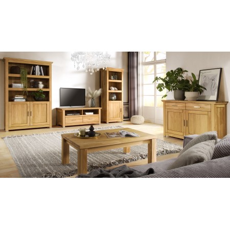 Dřevěný dubový regál s dvířky, Alexandra 14 , Vitríny- 5