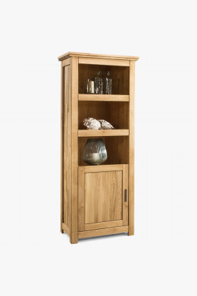 Dřevěný dubový regál s dvířky, Alexandra 14 , Vitríny- 1 2