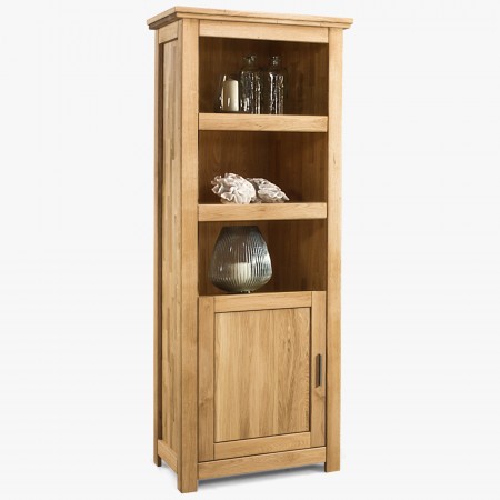 Dřevěný dubový regál s dvířky, Alexandra 14 , Vitríny- 2