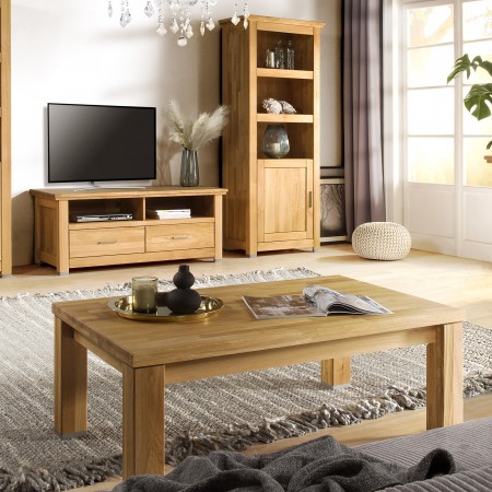 Dřevěný dubový regál s dvířky, Alexandra 14 , Vitríny- 4