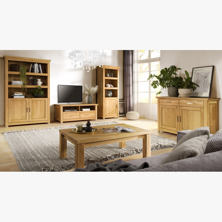 Dřevěný dubový regál s dvířky, Alexandra 14 , Vitríny- 9