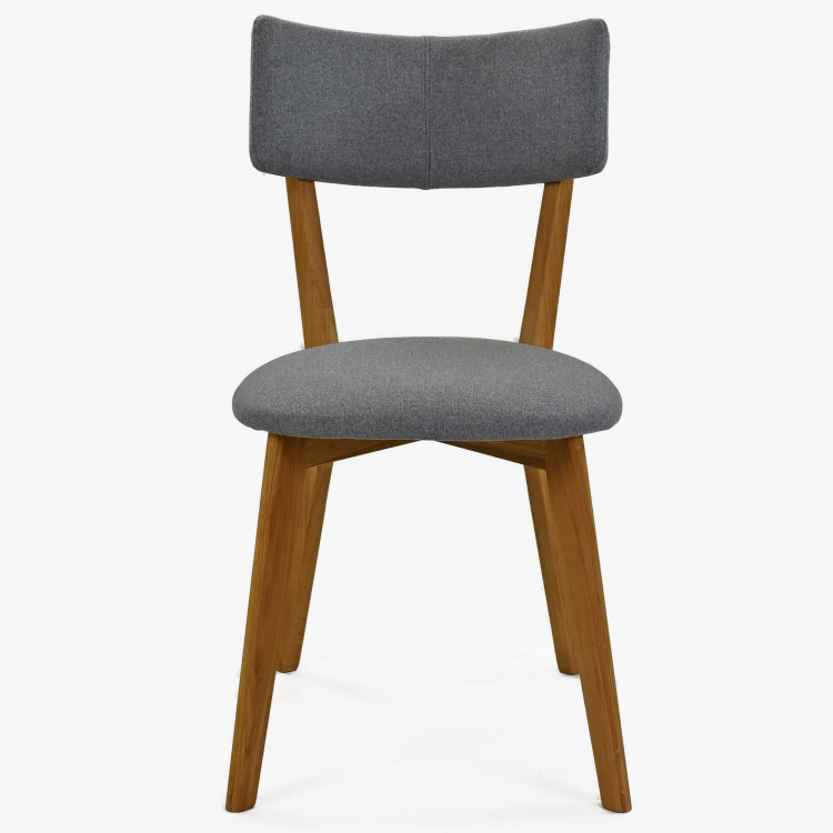 Látková židle - nohy dub, Noci světle šedá - Sada 2 ks , Jídelní židle- 4