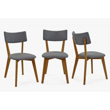 Látková židle - nohy dub, Noci světle šedá - Sada 2 ks , Jídelní židle- 7