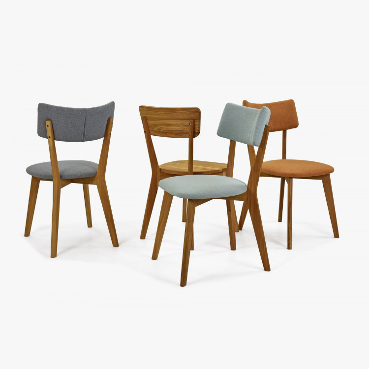 Látková židle - nohy dub, Noci mátová sada 2 ks , Jídelní židle- 7