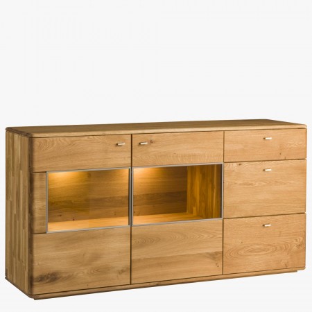 Dlouhá masivní komoda se sklem texas typ 48 , Komody- 1