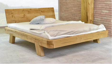 Doppelbett aus Fichtenbalken MIA 160 x 200 cm oder 180 x 200 cm, abgerundete Ecken