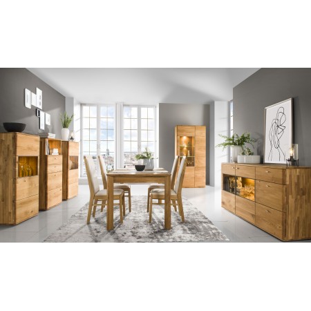 Vysoká komoda se šuplíky masiv dub, texas 50 , Komody- 4