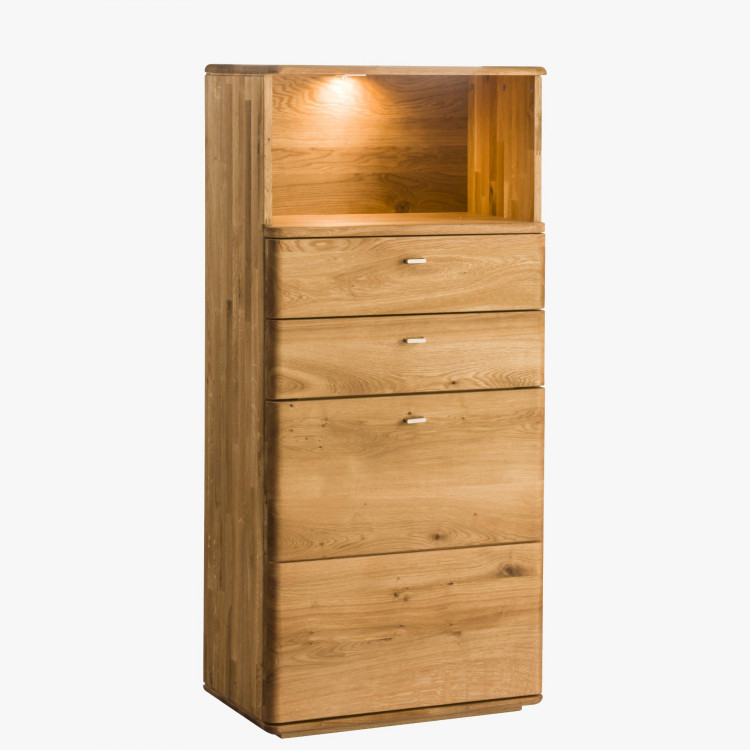 Vysoká komoda se šuplíky masiv dub, texas 50 , Komody- 1