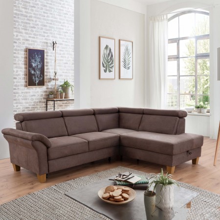 Rohová sedačka Arnga - roh v pravo ( hnědá ) , Rohové sedačky- 1