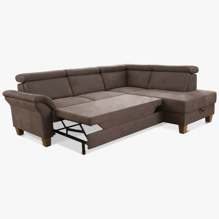 Rohová sedačka Arnga - roh v pravo ( hnědá ) , Rohové sedačky- 2