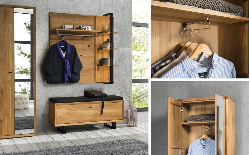 N&aacute;bytek do predsine Vilo z dreva dub ve stylu loft